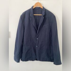 Vince Navy Relaxed 100% Hemp Blazer Coastal Resort Summer Jacket Sports Coat M